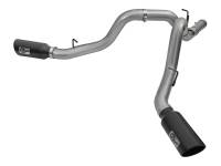 aFe 49-44080-B aFe LARGE Bore HD 4in Dual DPF-Back SS Exhaust w/Black Tip 16-17 GM Diesel Truck V8-6.6L (td) LML