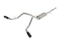 aFe 49-44134-B aFe Apollo GT Cat-Back Exhaust GM Trucks 09-18 V6-4.3L/V8-4.8/5.3L-Dual Rear-Side Exit Black Tips
