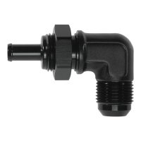 DeatschWerks 6-02-0796-B DeatschWerks 10AN Male Flare Bulkhead to 3/8in Hose Barb 90-Degree