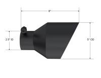 MBRP - MBRP pT5203BLK MBRP Black-Coated Tip 2.5in ID, 5in OD Out, 8in Length, Angle Cut, Dual Wall - Image 2