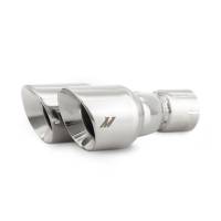 Mishimoto MMEXH-TIP-FSTP Mishimoto Dual Offset Tips 2.5in Inlet 3in Outlet Slash Cut - Polished