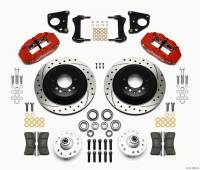 Wilwood 140-12282-DR Wilwood Narrow Superlite 6R Front Hub & 1PC Rtr Kit 12.88in Drilled -Red 62-72 CDP B & E Body-Drum